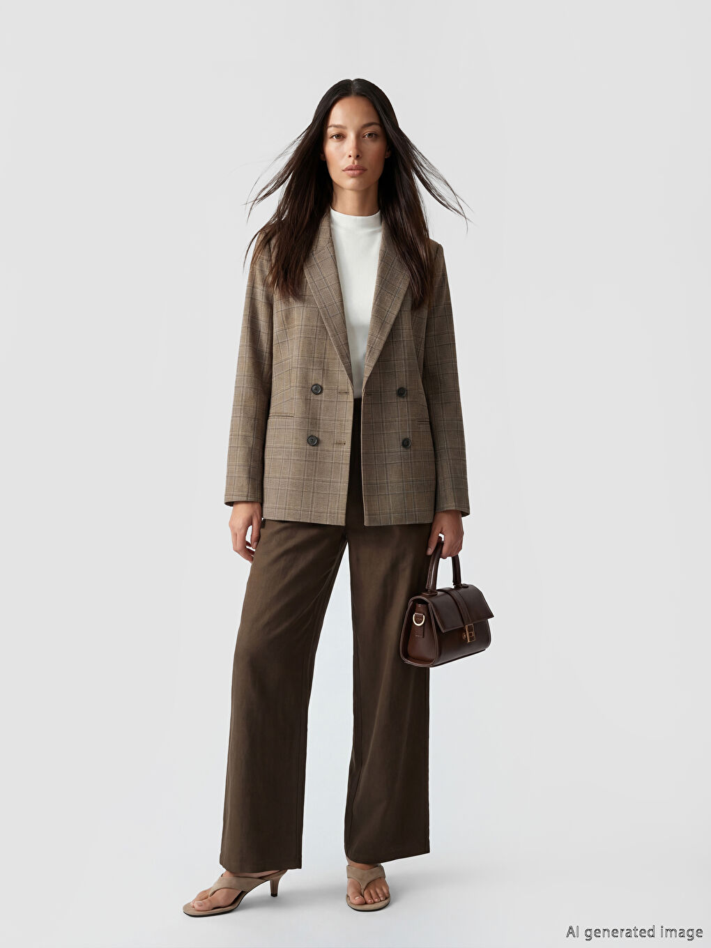 Kahverengi Deri Görünümlü Kadın Omuz Çantası-1