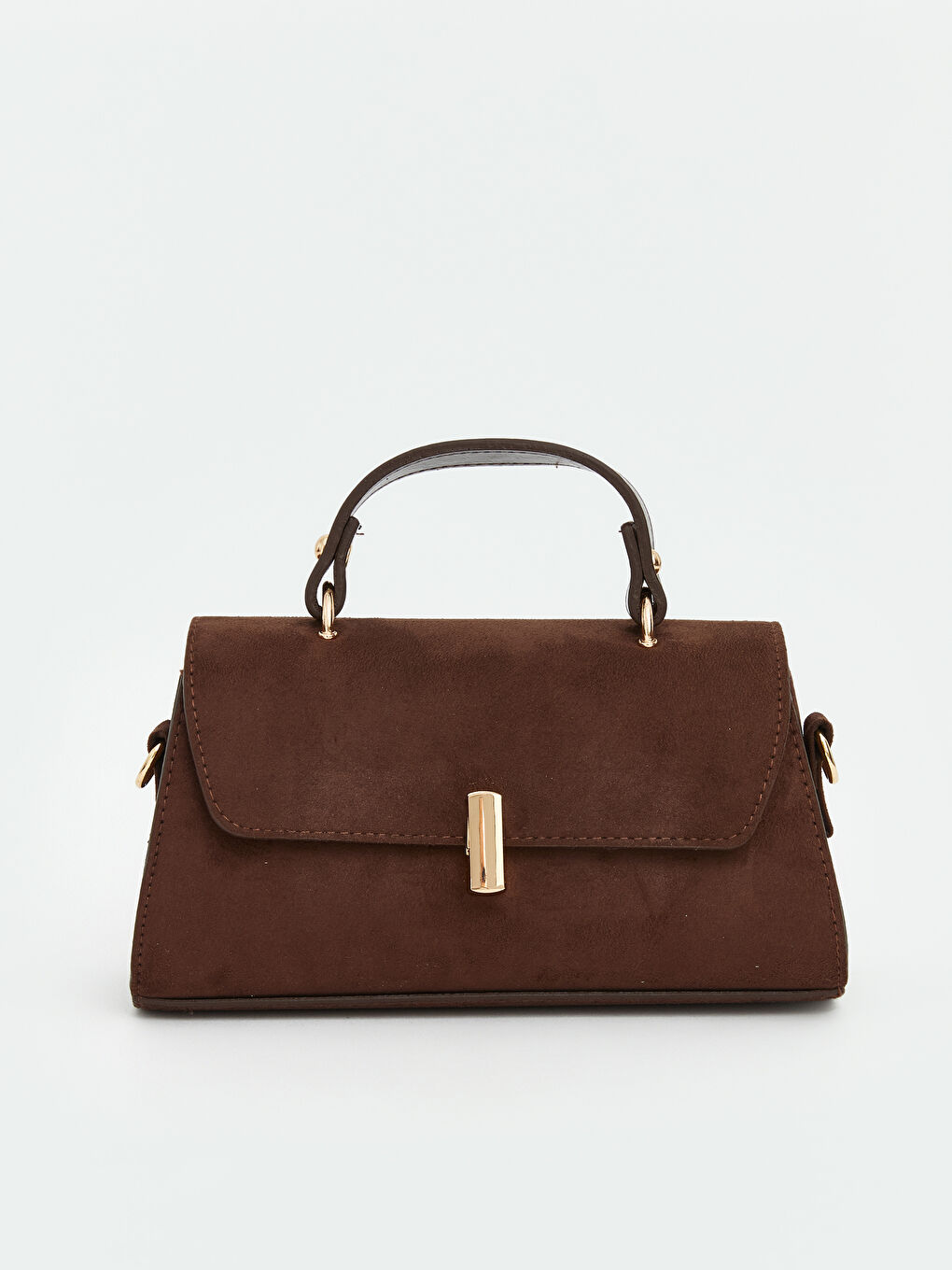 Kahverengi Süet Görünümlü Kadın Omuz Çantası