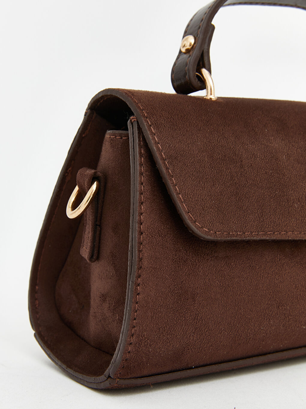 Kahverengi Süet Görünümlü Kadın Omuz Çantası-3