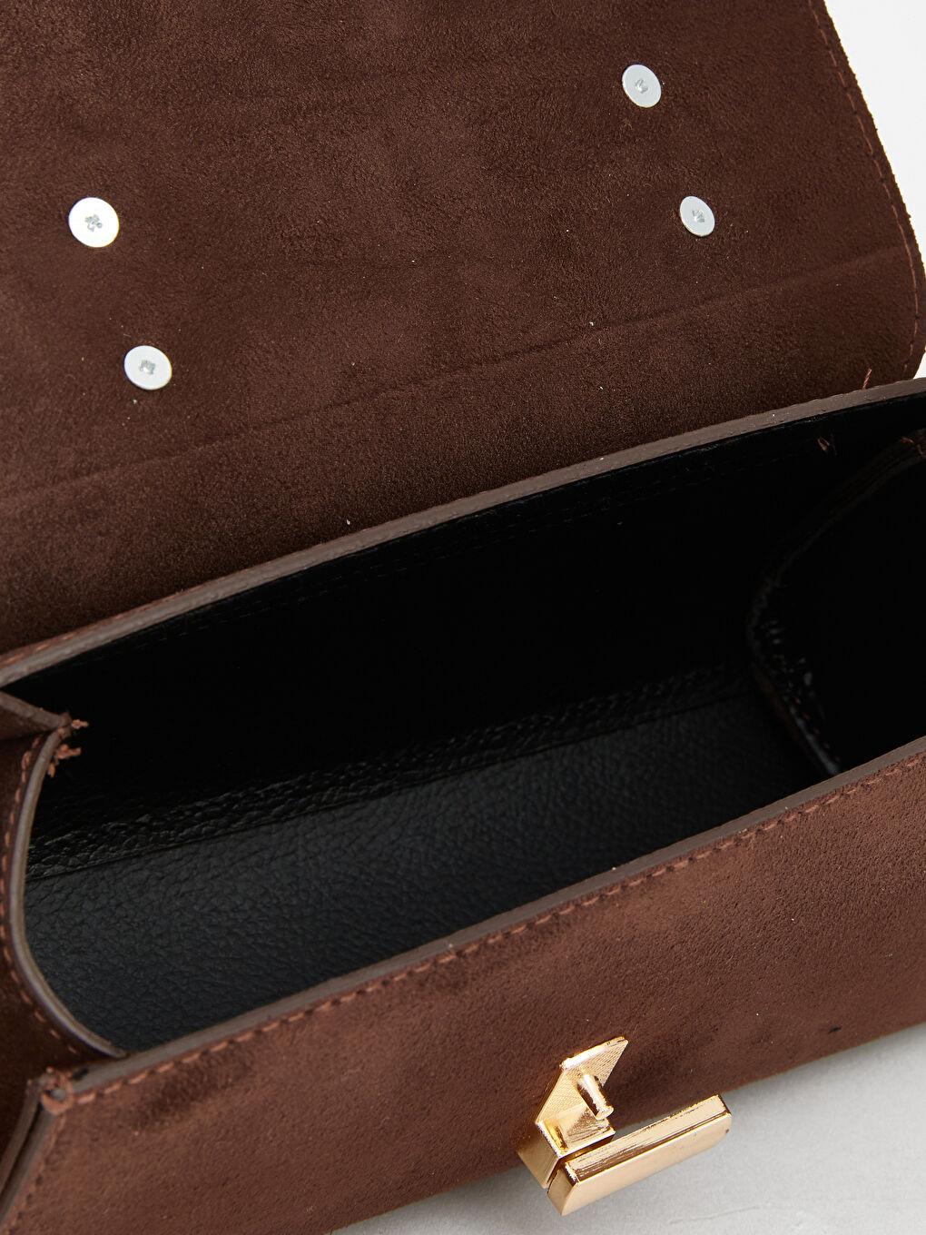 Kahverengi Süet Görünümlü Kadın Omuz Çantası-4