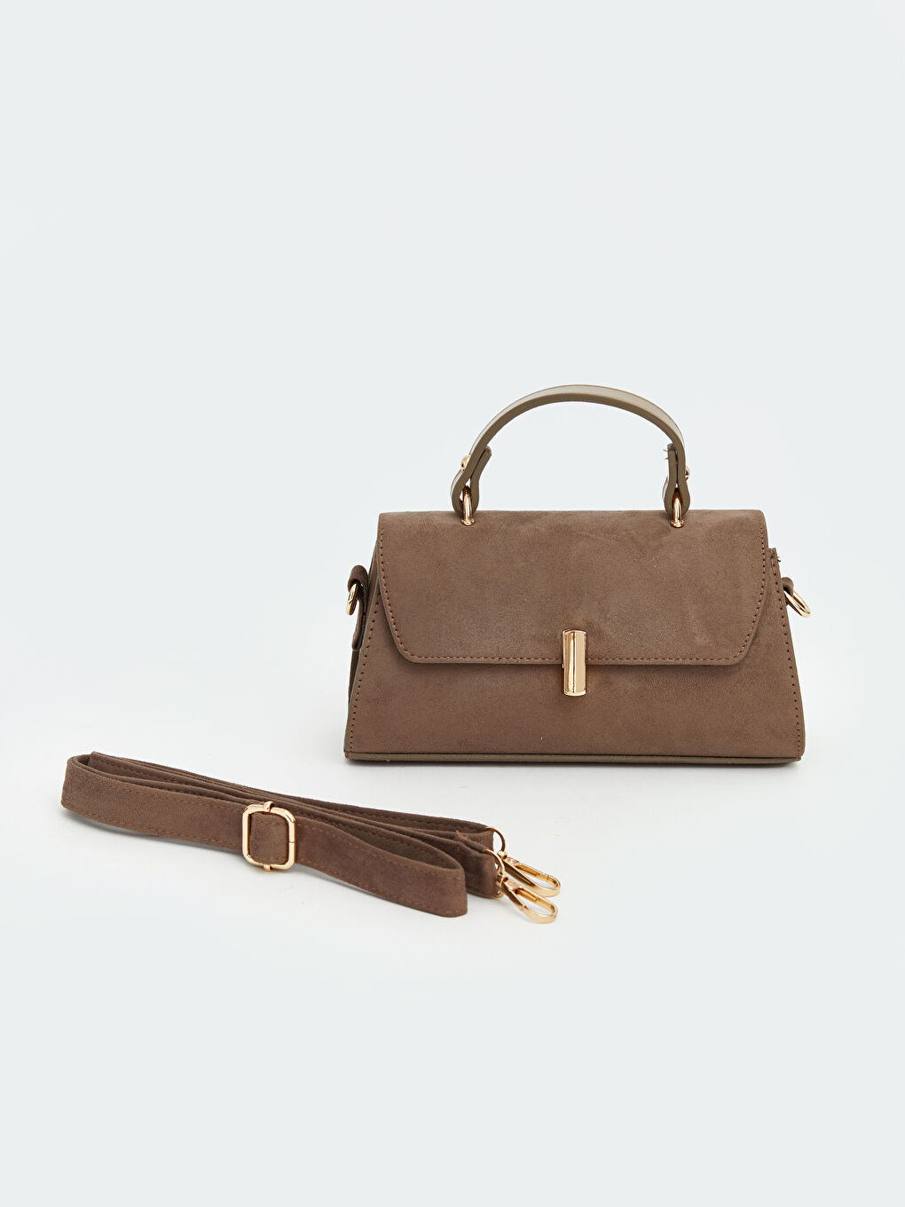 Bej Süet Görünümlü Kadın Omuz Çantası-2