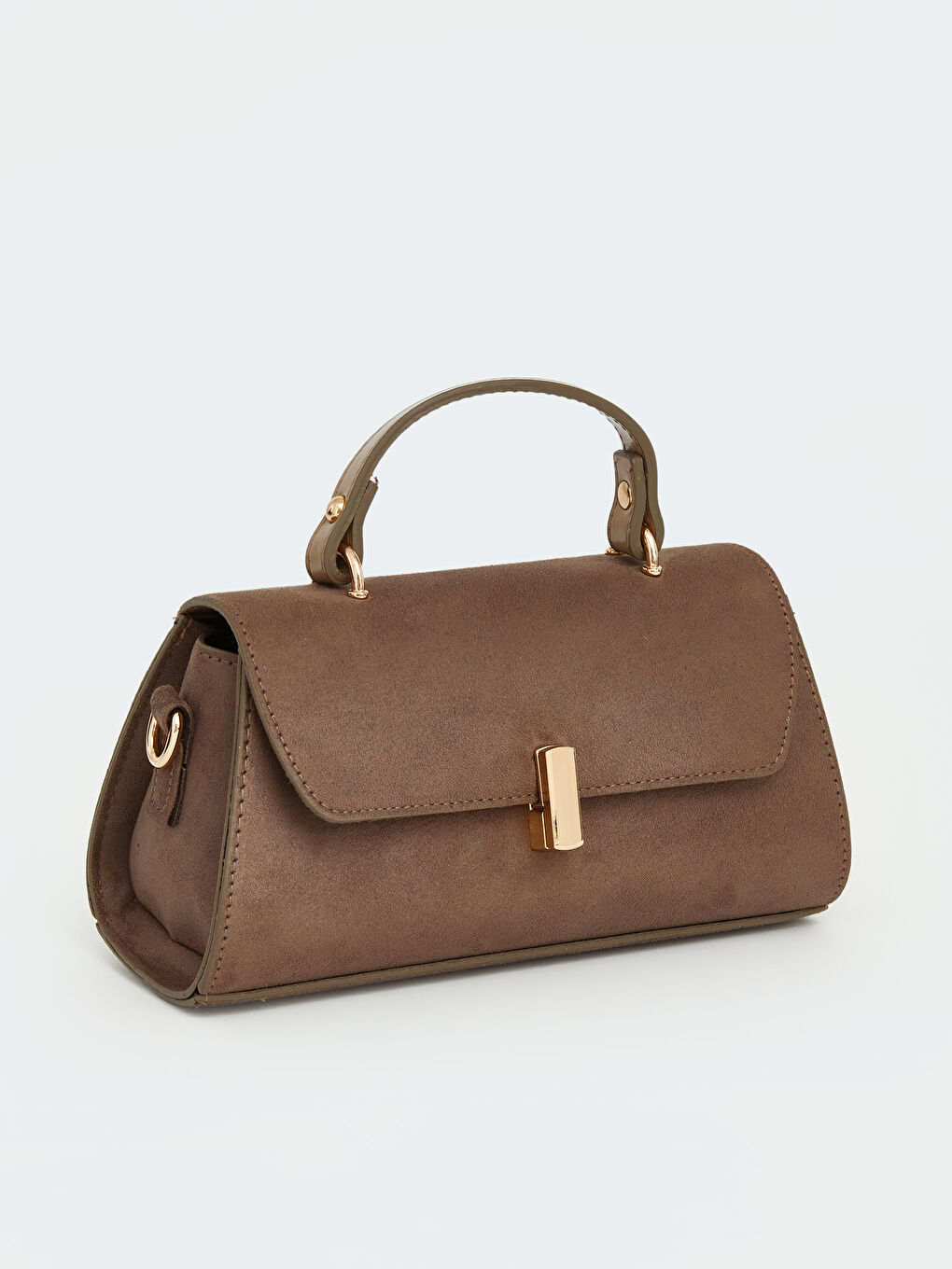 Bej Süet Görünümlü Kadın Omuz Çantası-3