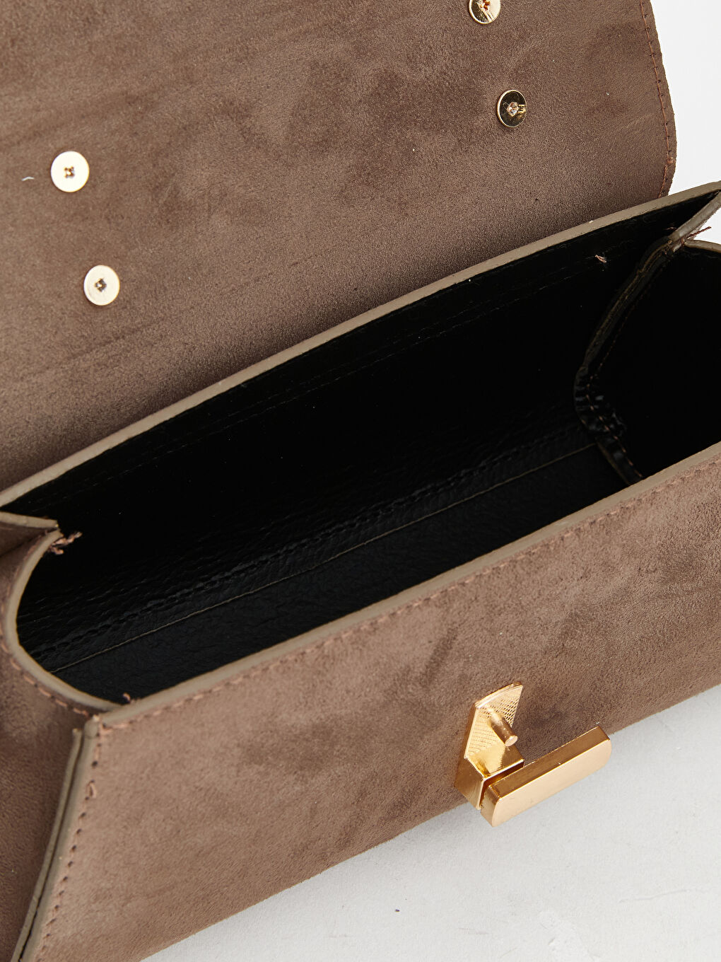 Bej Süet Görünümlü Kadın Omuz Çantası-5