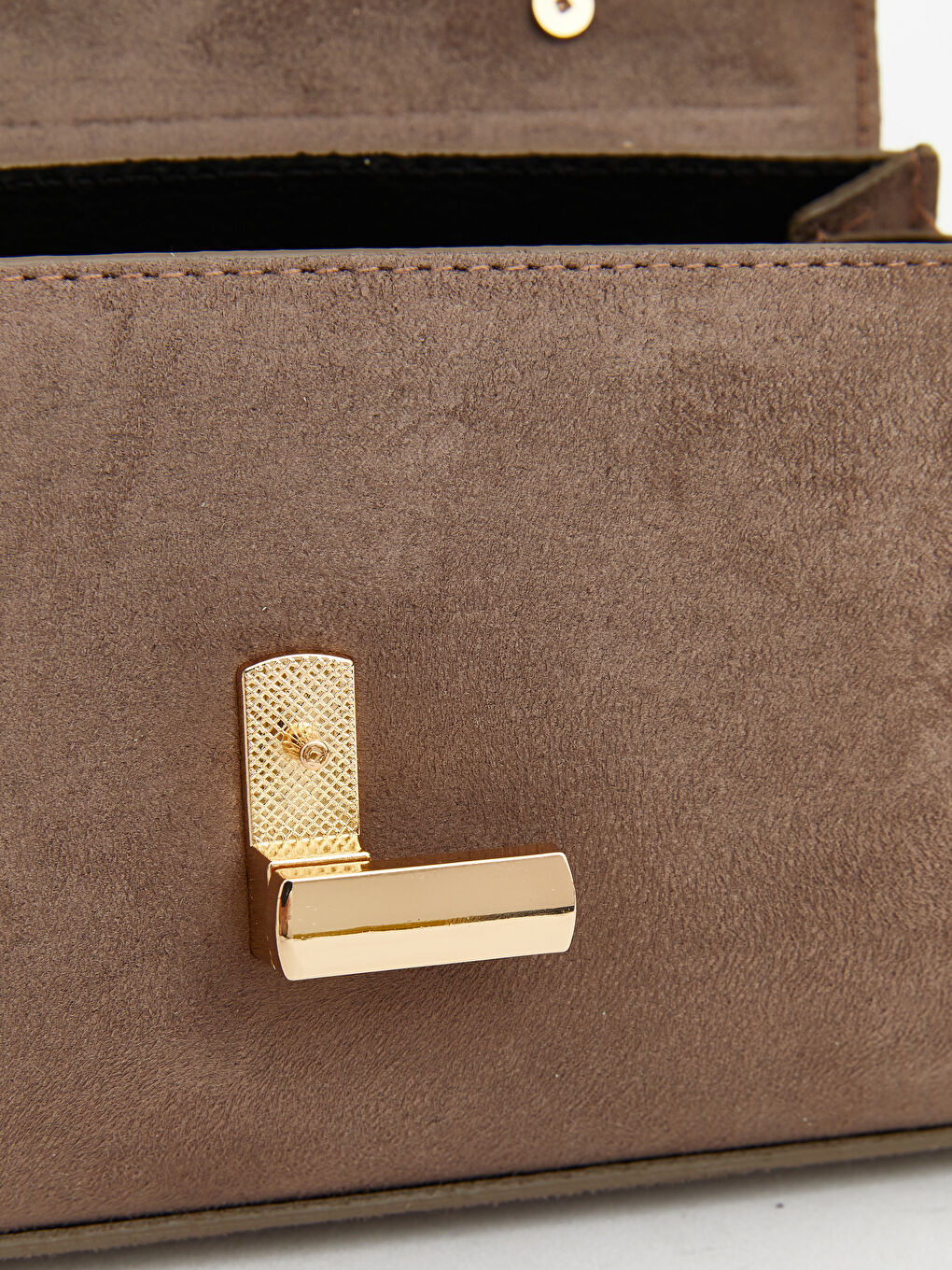 Bej Süet Görünümlü Kadın Omuz Çantası-6