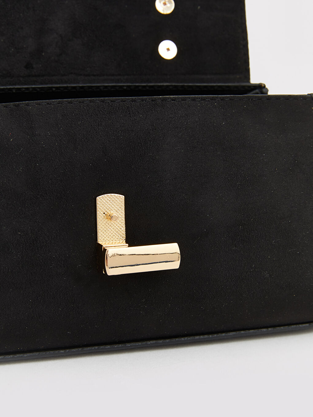 Siyah Süet Görünümlü Kadın Omuz Çantası-5