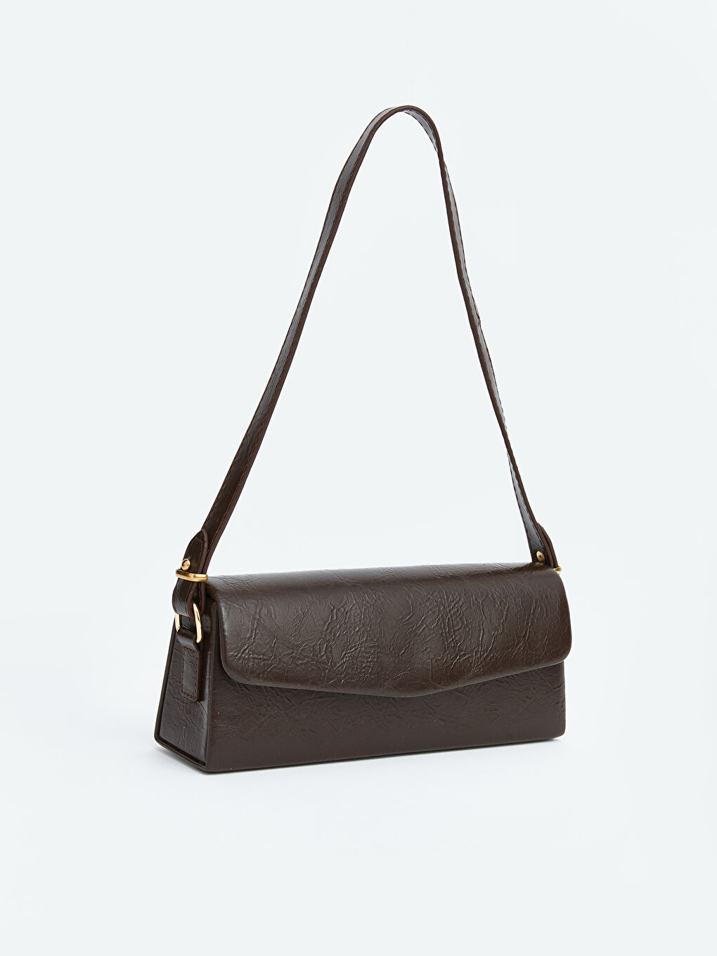 Kahverengi Deri Görünümlü Kadın Omuz Çantası-1