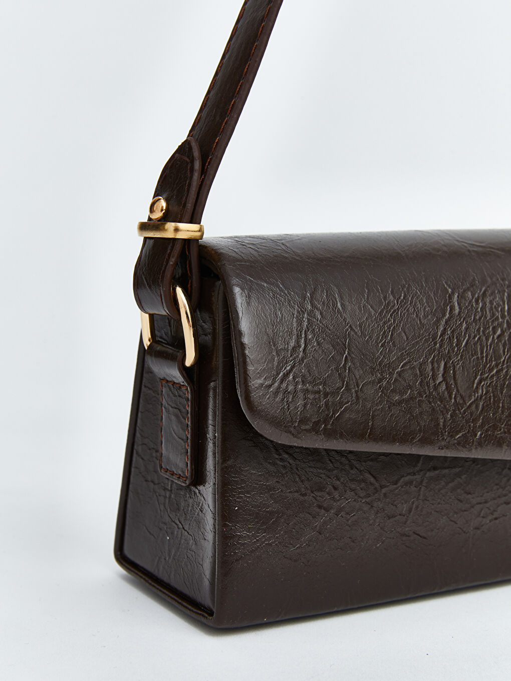 Kahverengi Deri Görünümlü Kadın Omuz Çantası-2