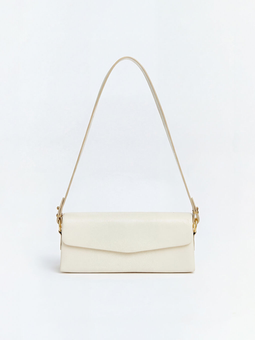 Ekru Deri Görünümlü Kadın Omuz Çantası