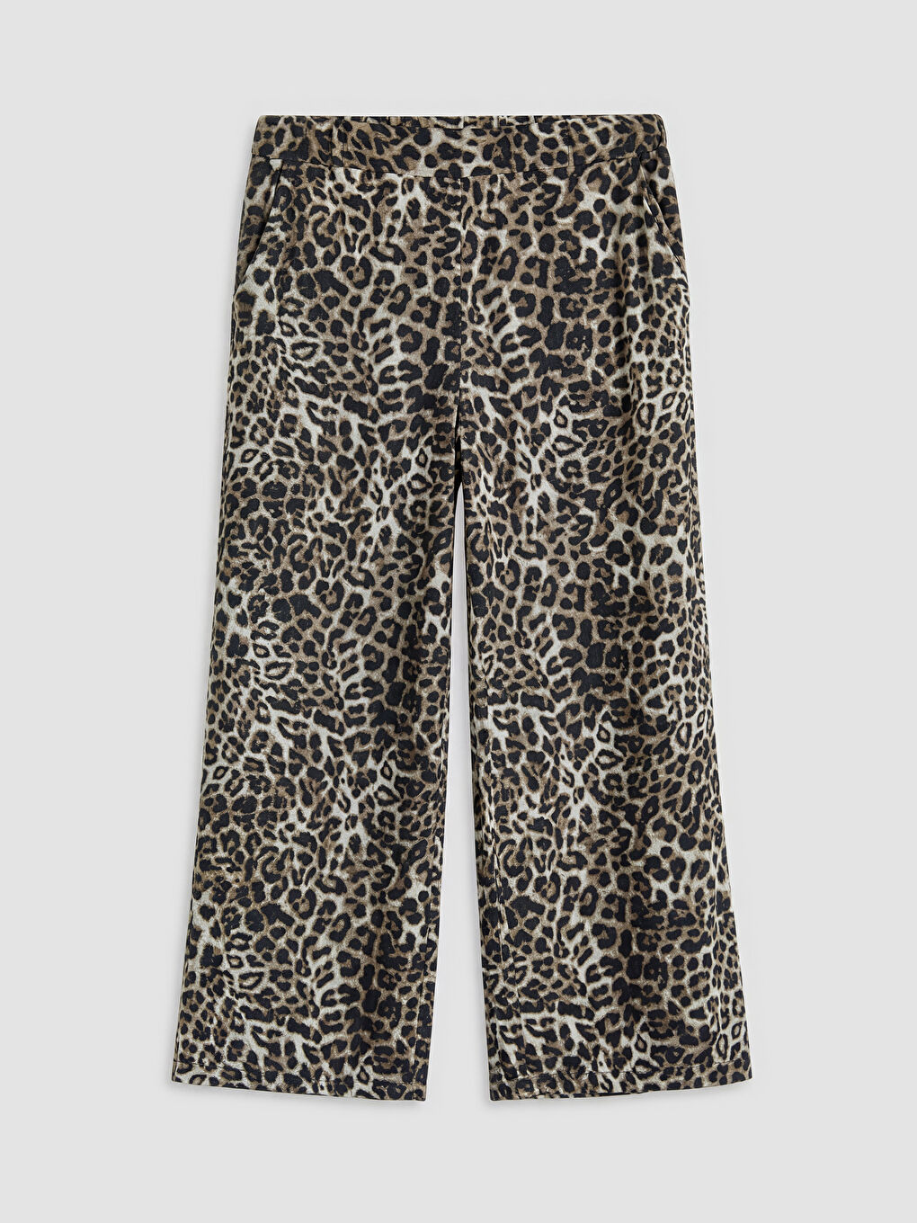 Kahverengi Leopar Desenli Kadın Pantolon