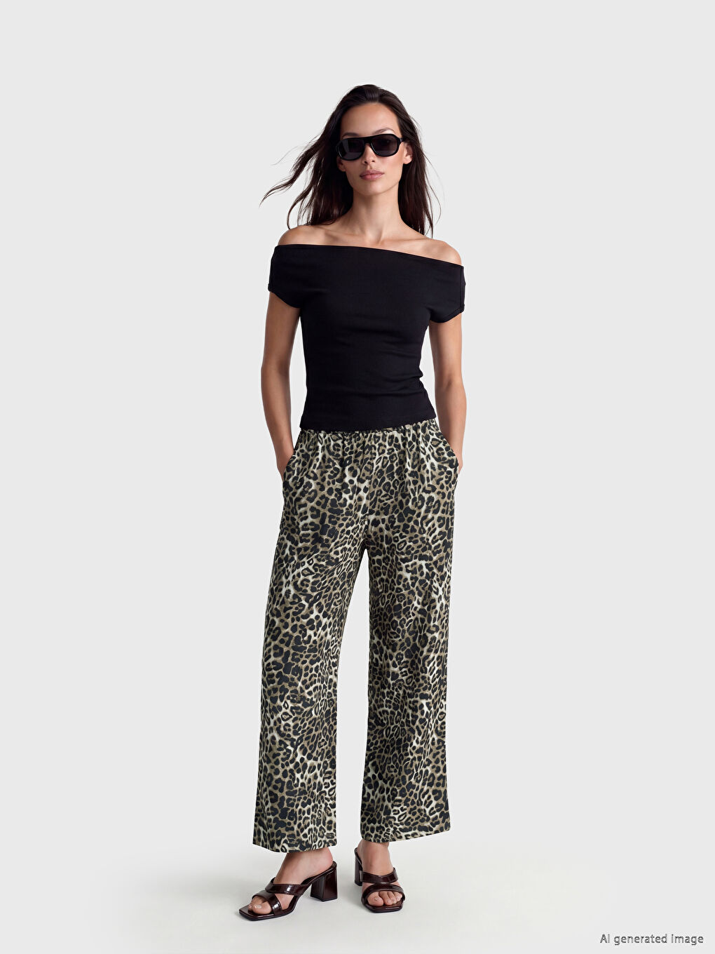 Pantaloni Dama Imprimeu Leopard
