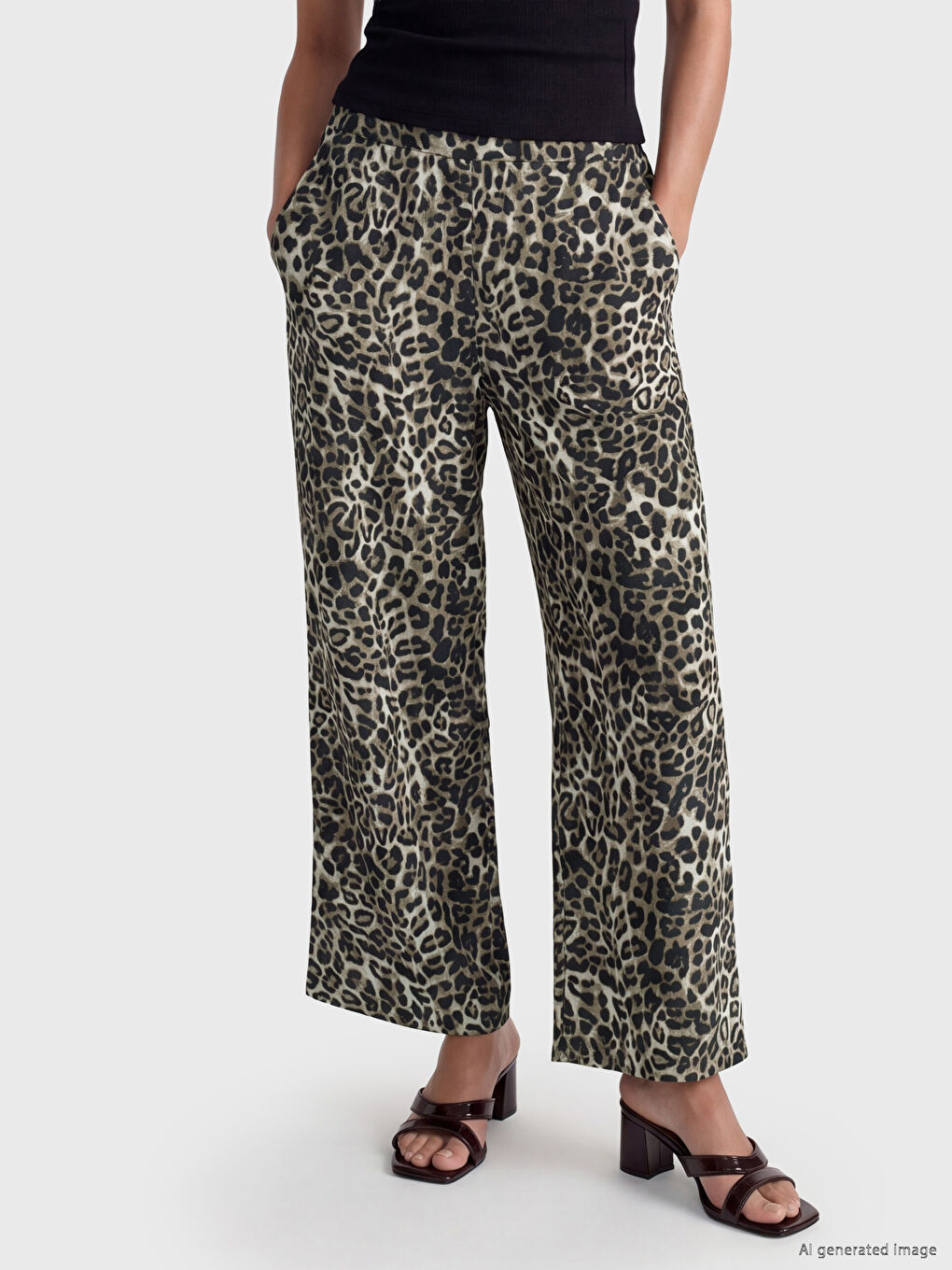 Pantaloni Dama Imprimeu Leopard-1