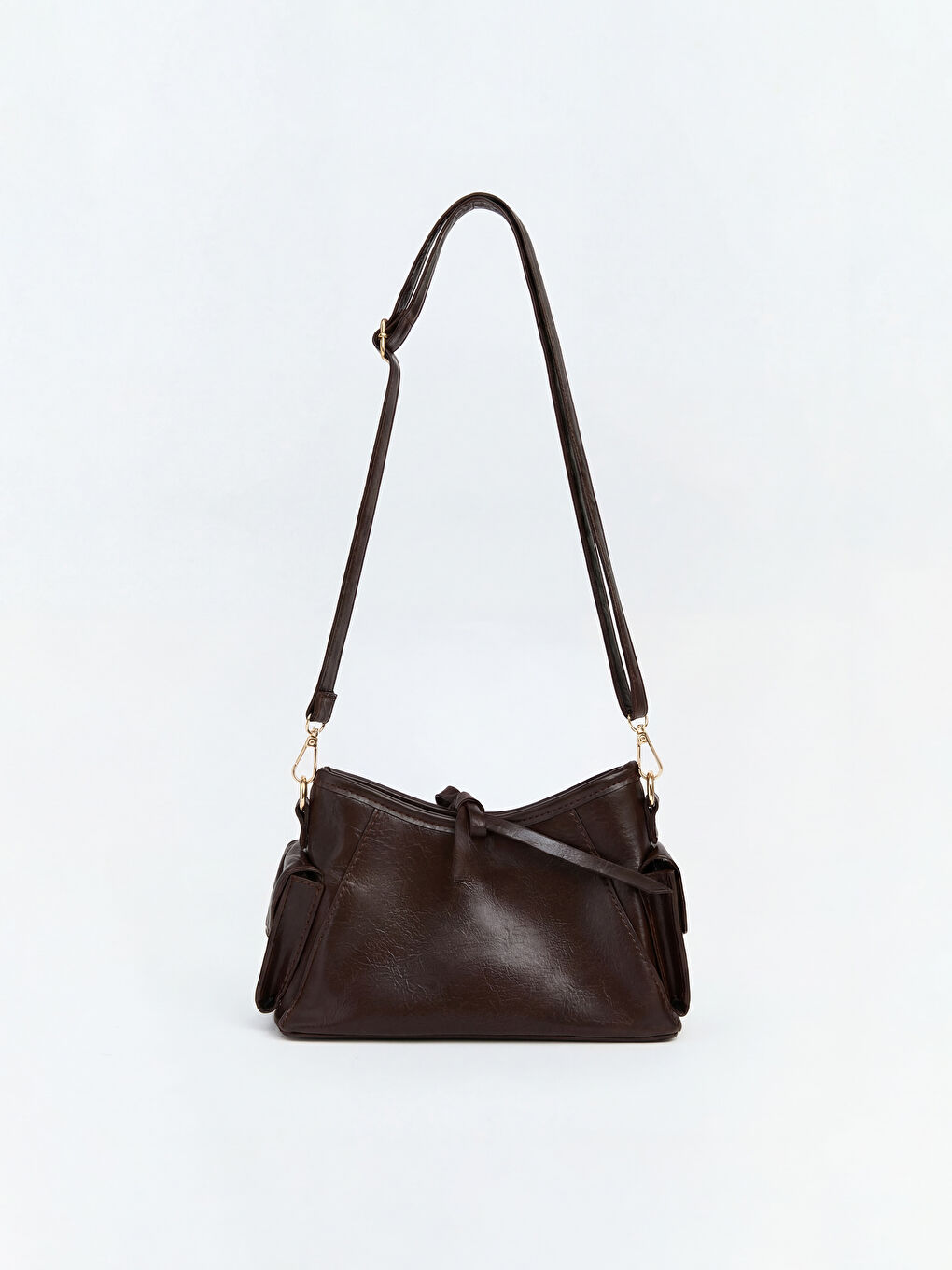 Kahverengi Deri Görünümlü Kadın Omuz Çantası-1