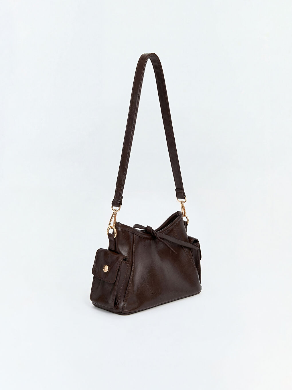 Kahverengi Deri Görünümlü Kadın Omuz Çantası-2