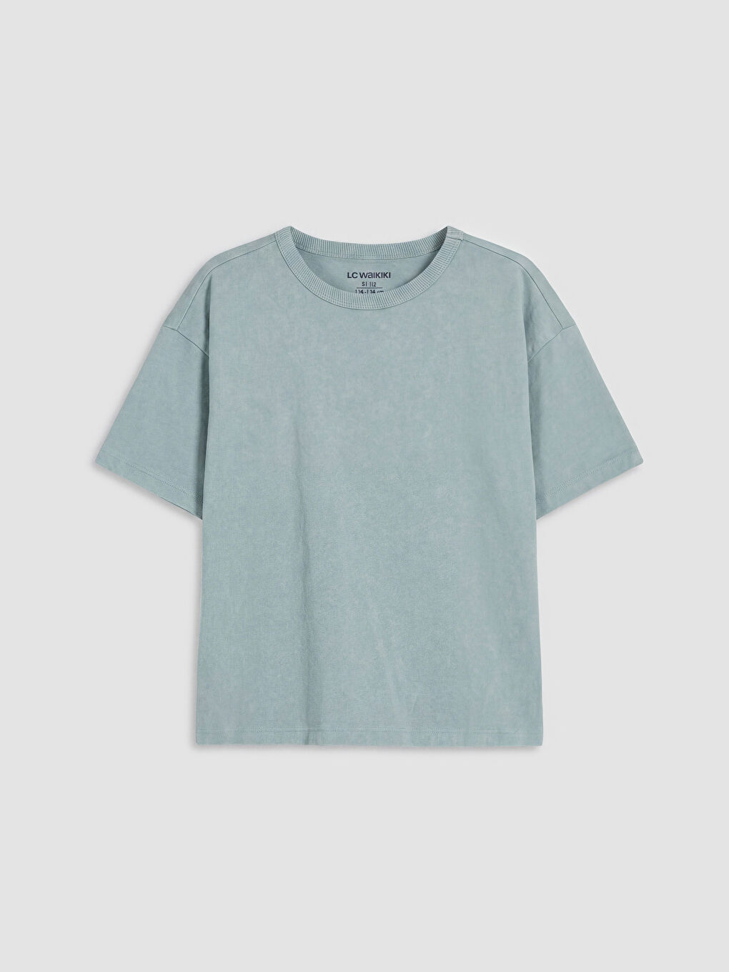 Yeşil Bisiklet Yaka Desensiz Erkek Çocuk Tişört