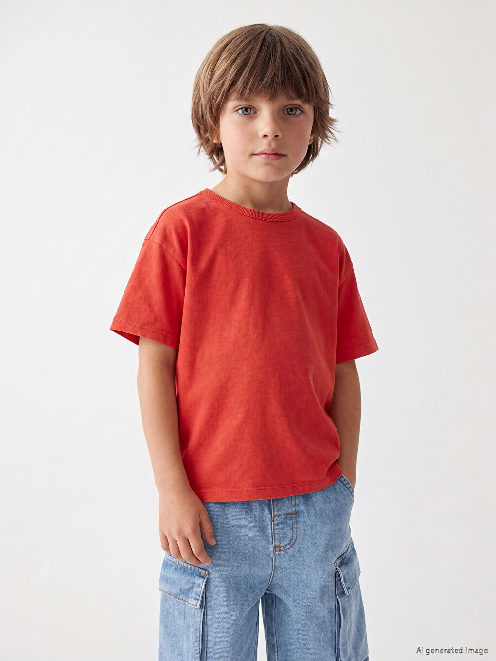 T-shirt I Lirshëm Me Jakë Të Rrumbullakët Për Djem-1