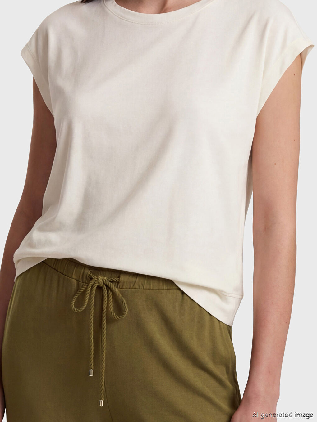 Kahverengi Bisiklet Yaka Kadın Pijama Takım-2