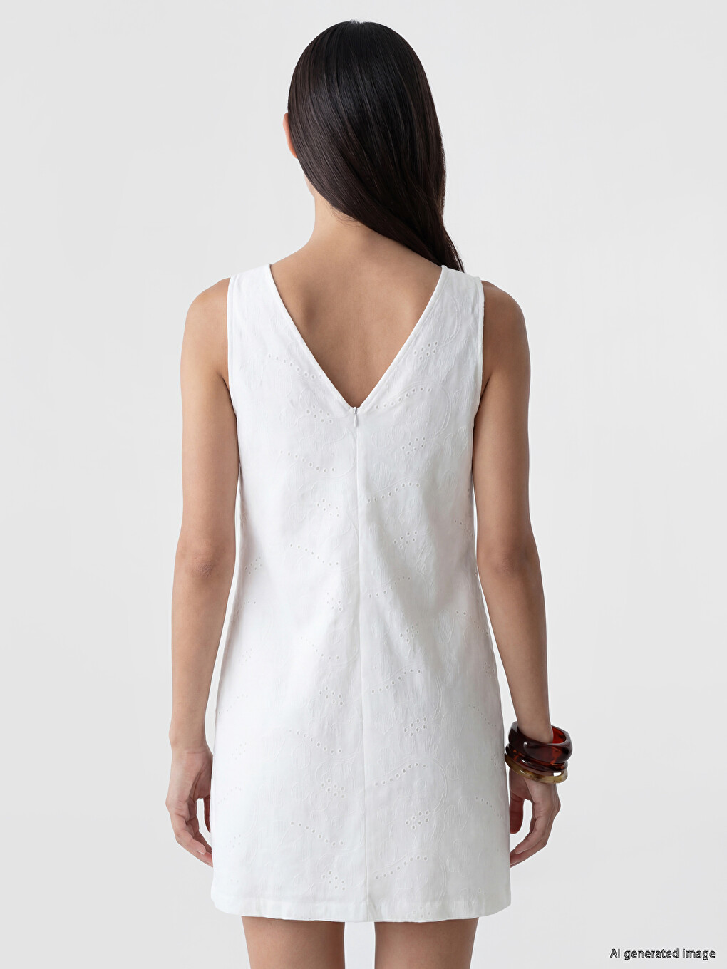 Crew Neck Embroidered Mini Dress-4