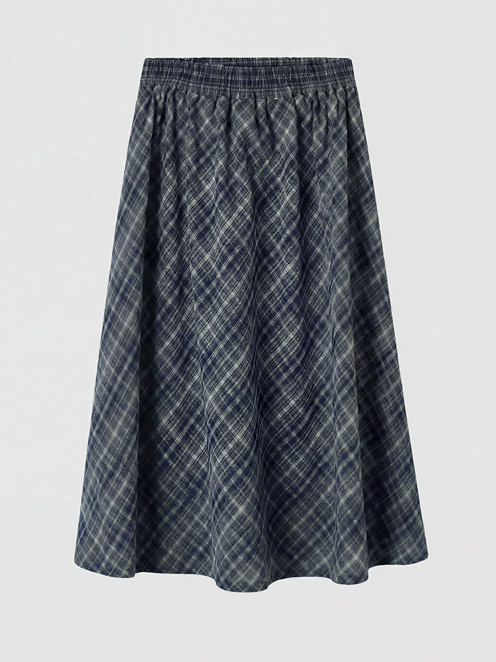 Lacivert Kız Çocuk Ekose Kloş Etek