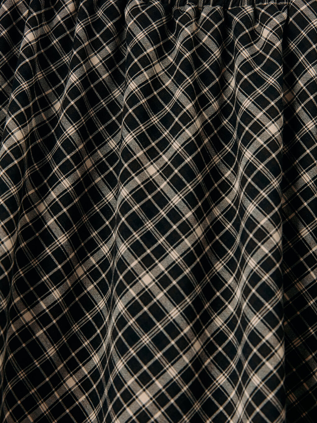 Kahverengi Ekose Kız Çocuk Kloş Etek-2