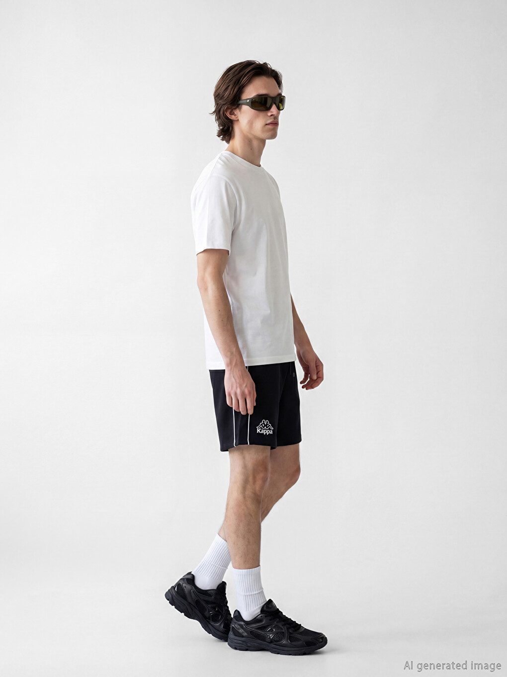 Siyah Loose Fit Erkek Spor Şort