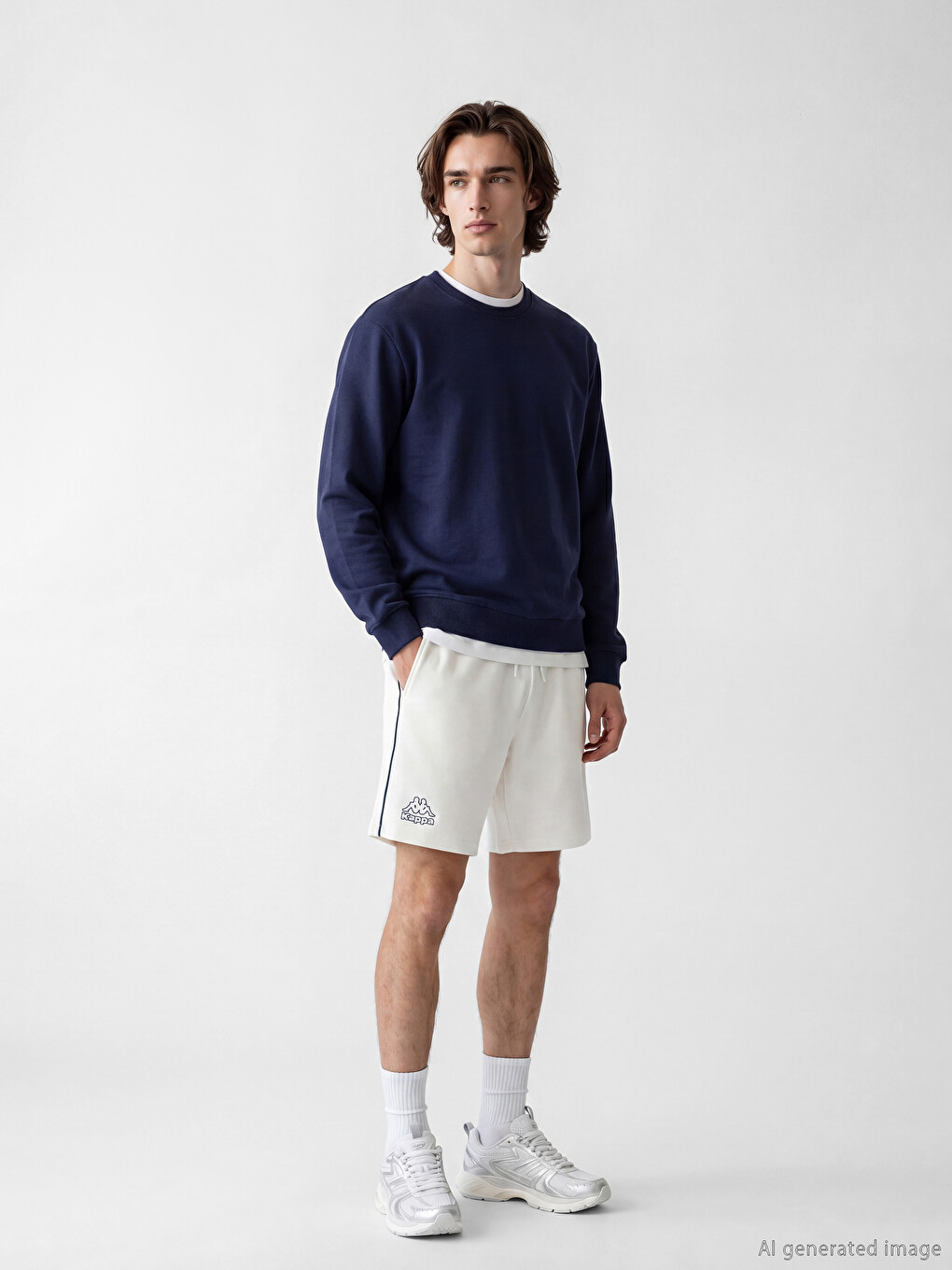 Ekru Loose Fit Erkek Spor Şort
