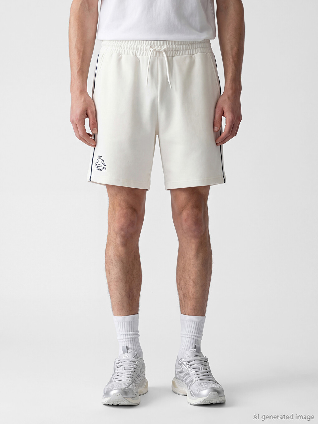 Ekru Loose Fit Erkek Spor Şort-1