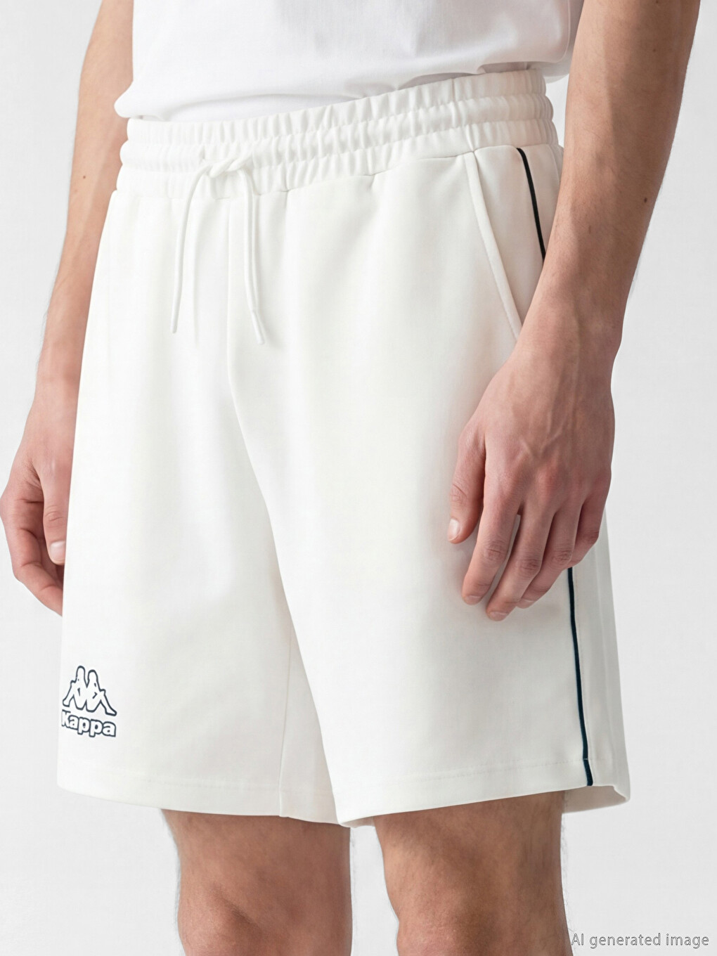 Ekru Loose Fit Erkek Spor Şort-2