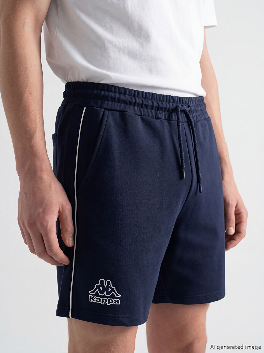 Lacivert Loose Fit Erkek Spor Şort-2