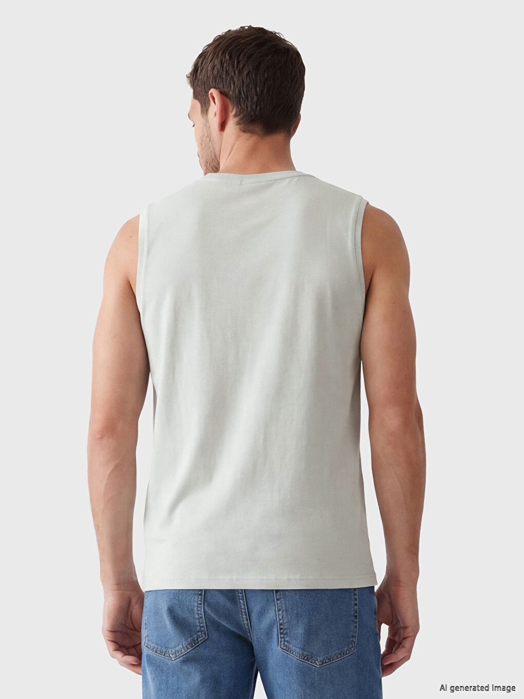 Crew Neck Printed Men's Sleeveless T-Shirt-2