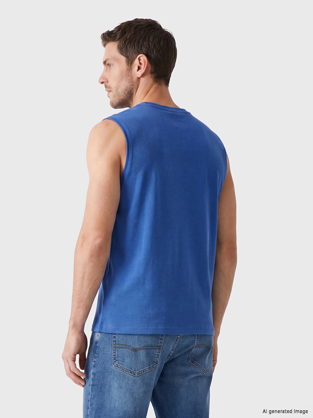 Crew Neck Printed Men's Sleeveless T-Shirt-2