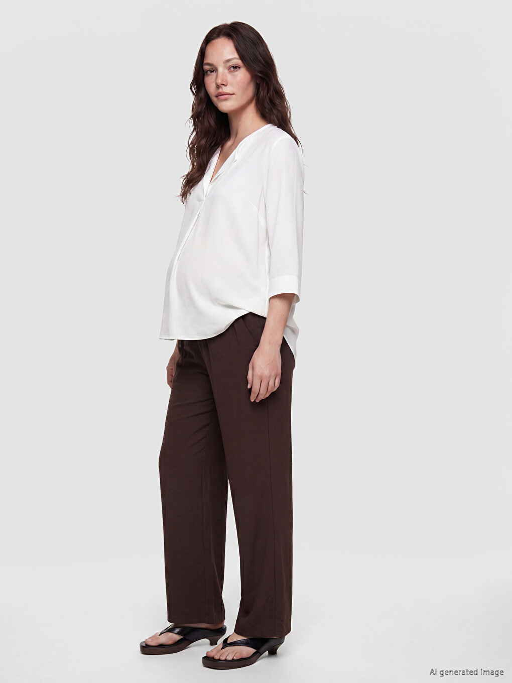 Over Bump Paneled Women's Maternity Trousers