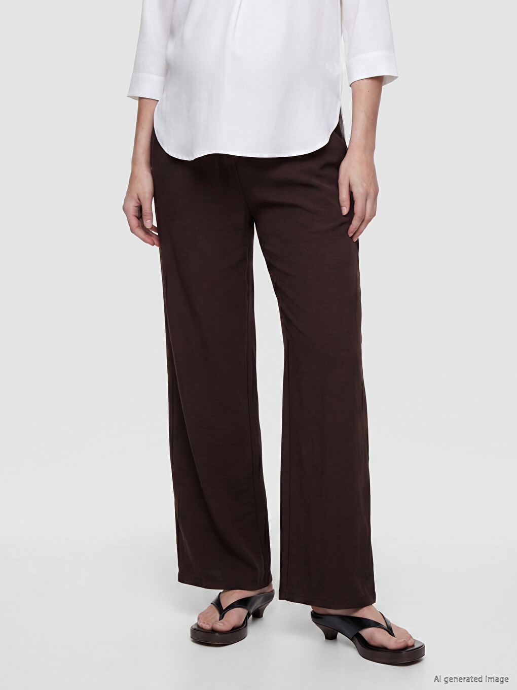 Over Bump Paneled Women's Maternity Trousers-1