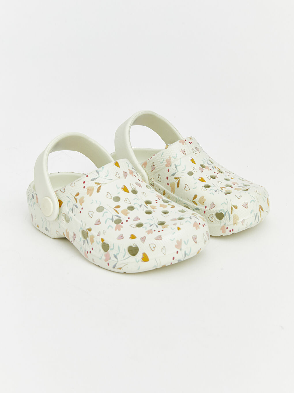 Bej Baskılı Kız Çocuk Plaj Sandaleti