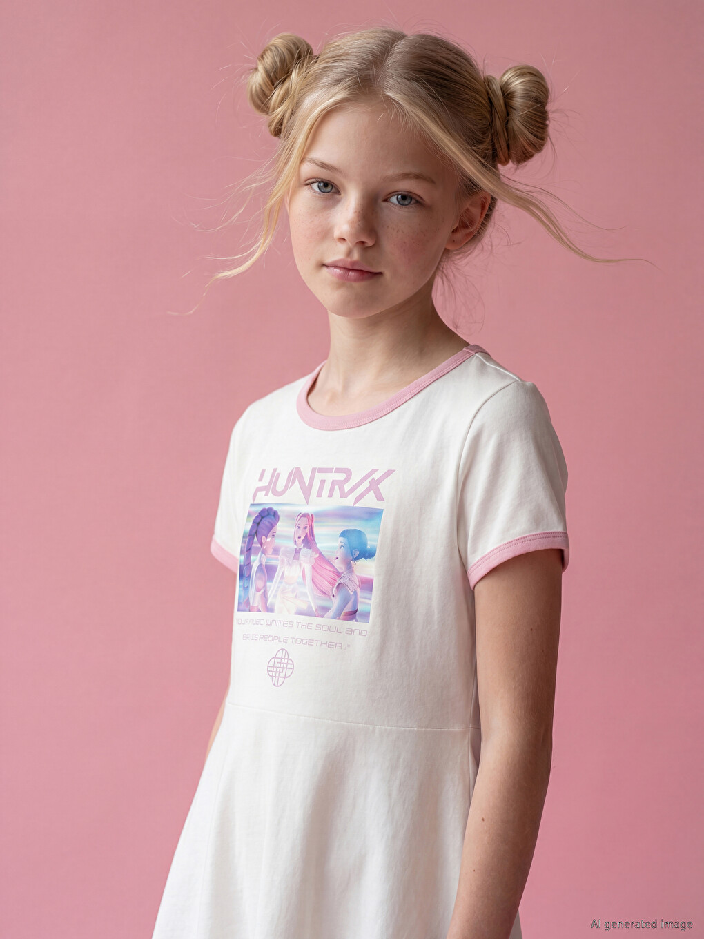 K-pop Demon Hunters Printed Girls' Dress