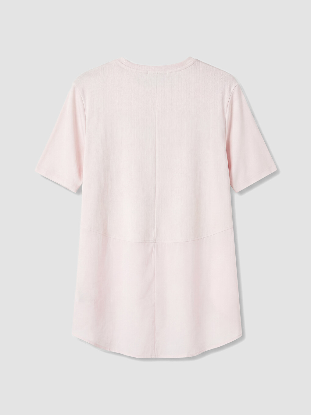 Pembe Bisiklet Yaka Kadın Tişört-2