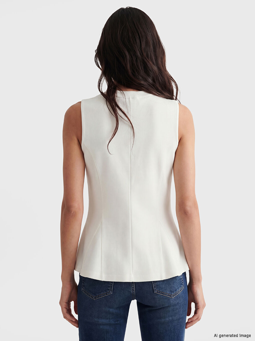 Crew Neck Frilled Peplum Blouse-2