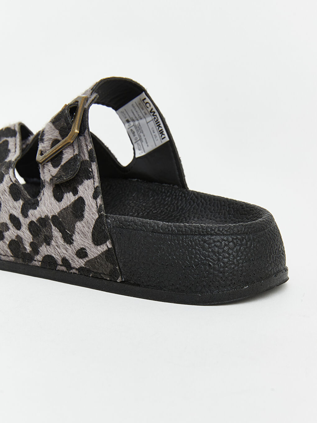 Karışık Leopar Desenli Kadın Sandalet-4