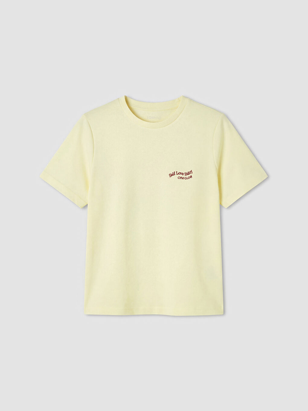 Sarı Nakışlı Soft Touch Kadın Spor Tişört