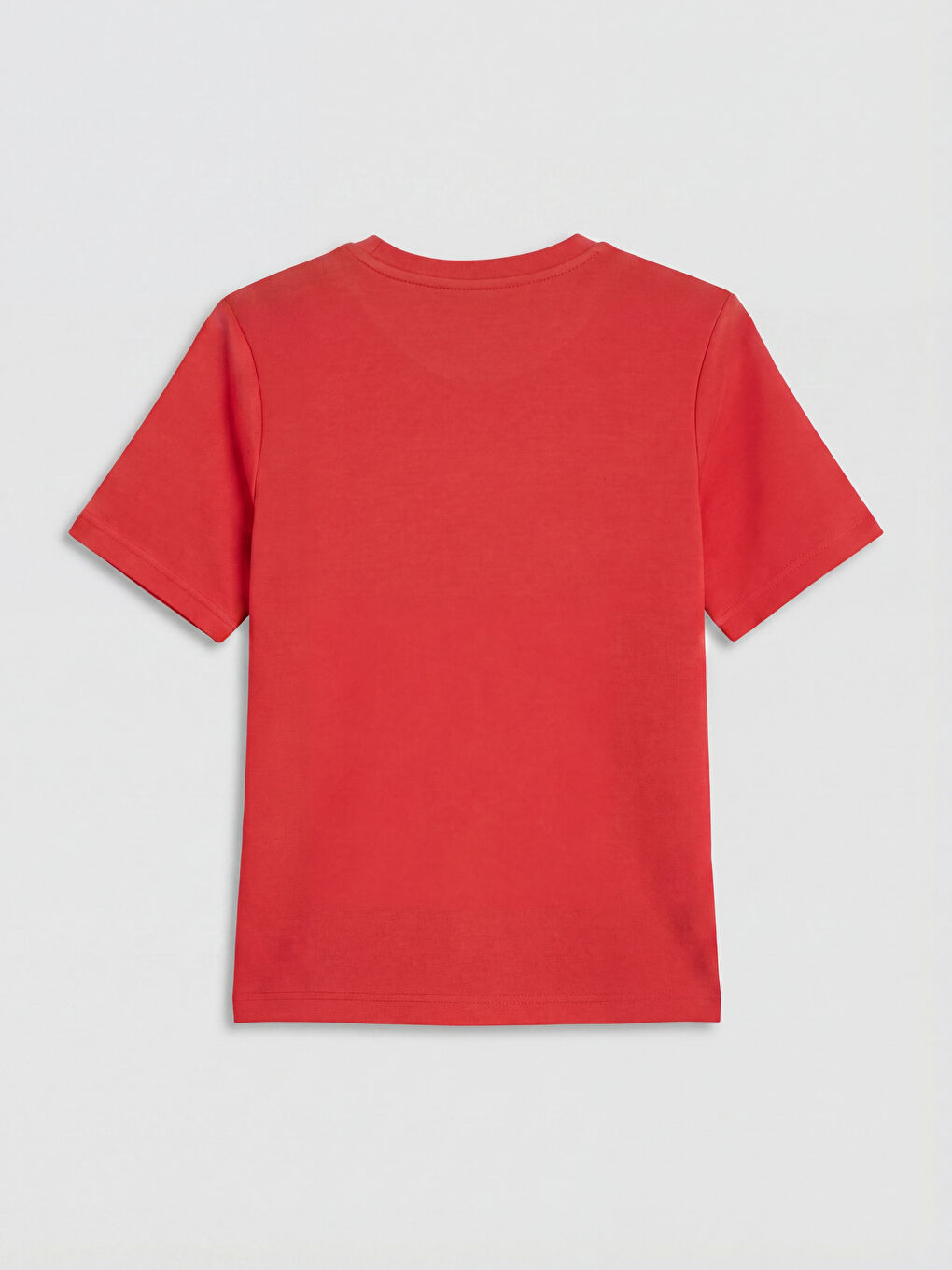 Kırmızı Nakışlı Soft Touch Kadın Spor Tişört-1