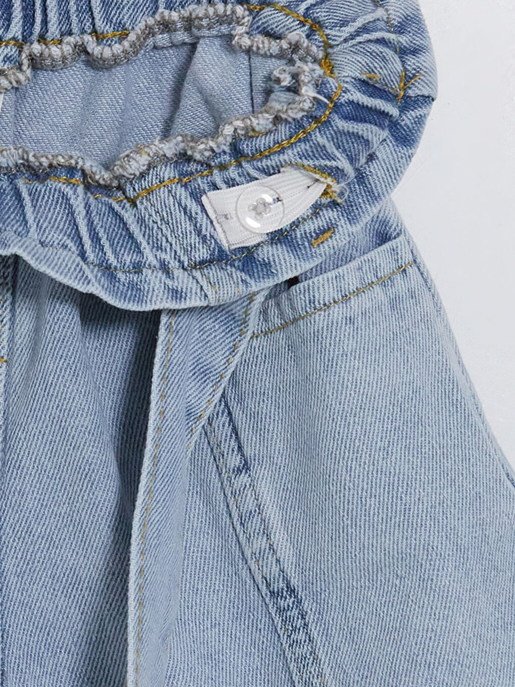 İndigo Beli Kemerli Kız Çocuk Jean Şort-3