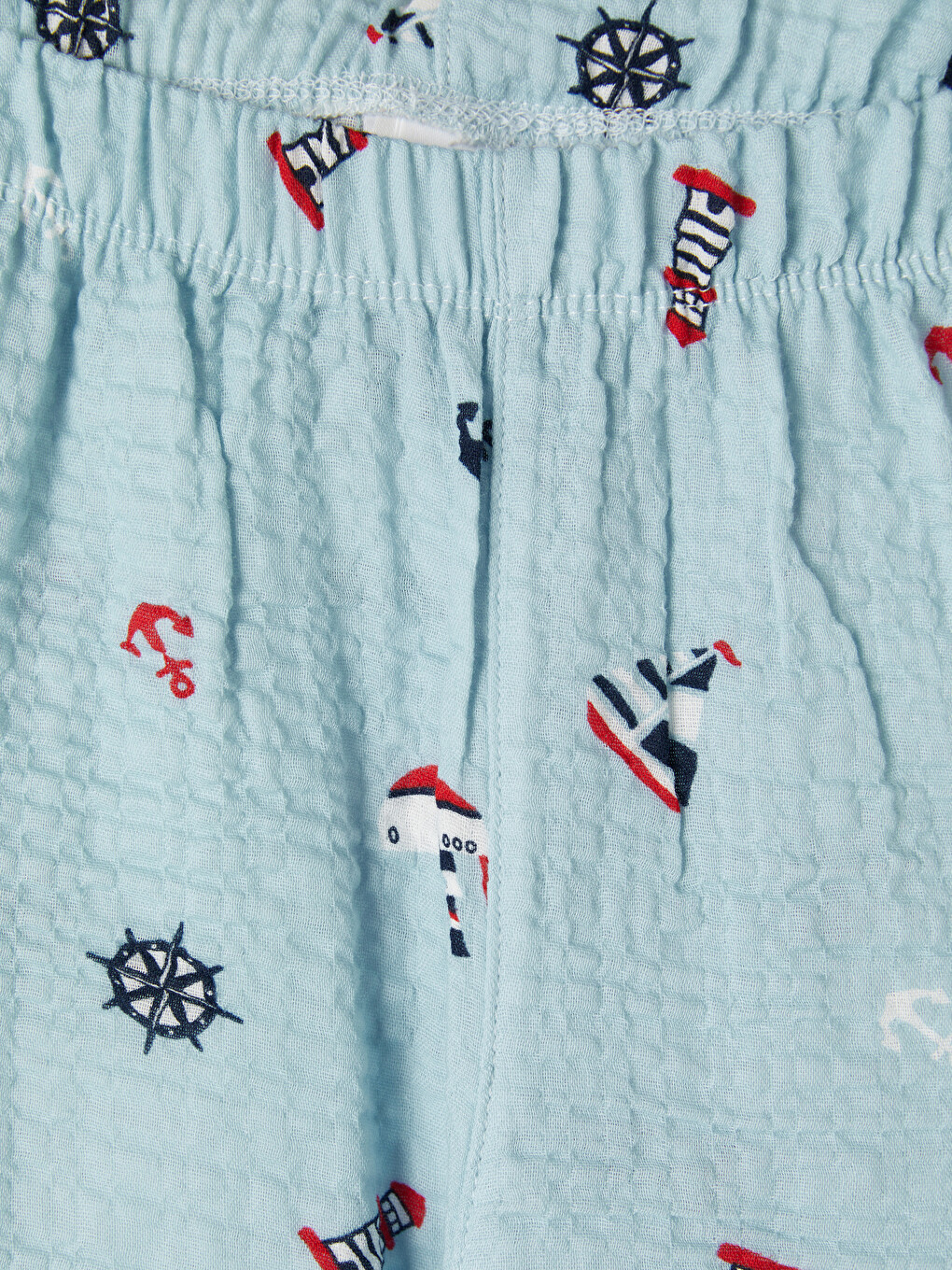 Mavi Resort Yaka Erkek Çocuk Şortlu Pijama Takımı-6