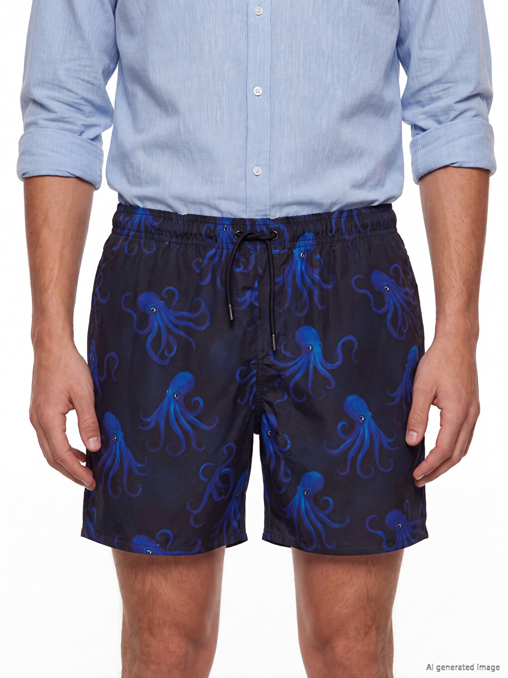 Short Octopus Printed Men's Beach Shorts-2