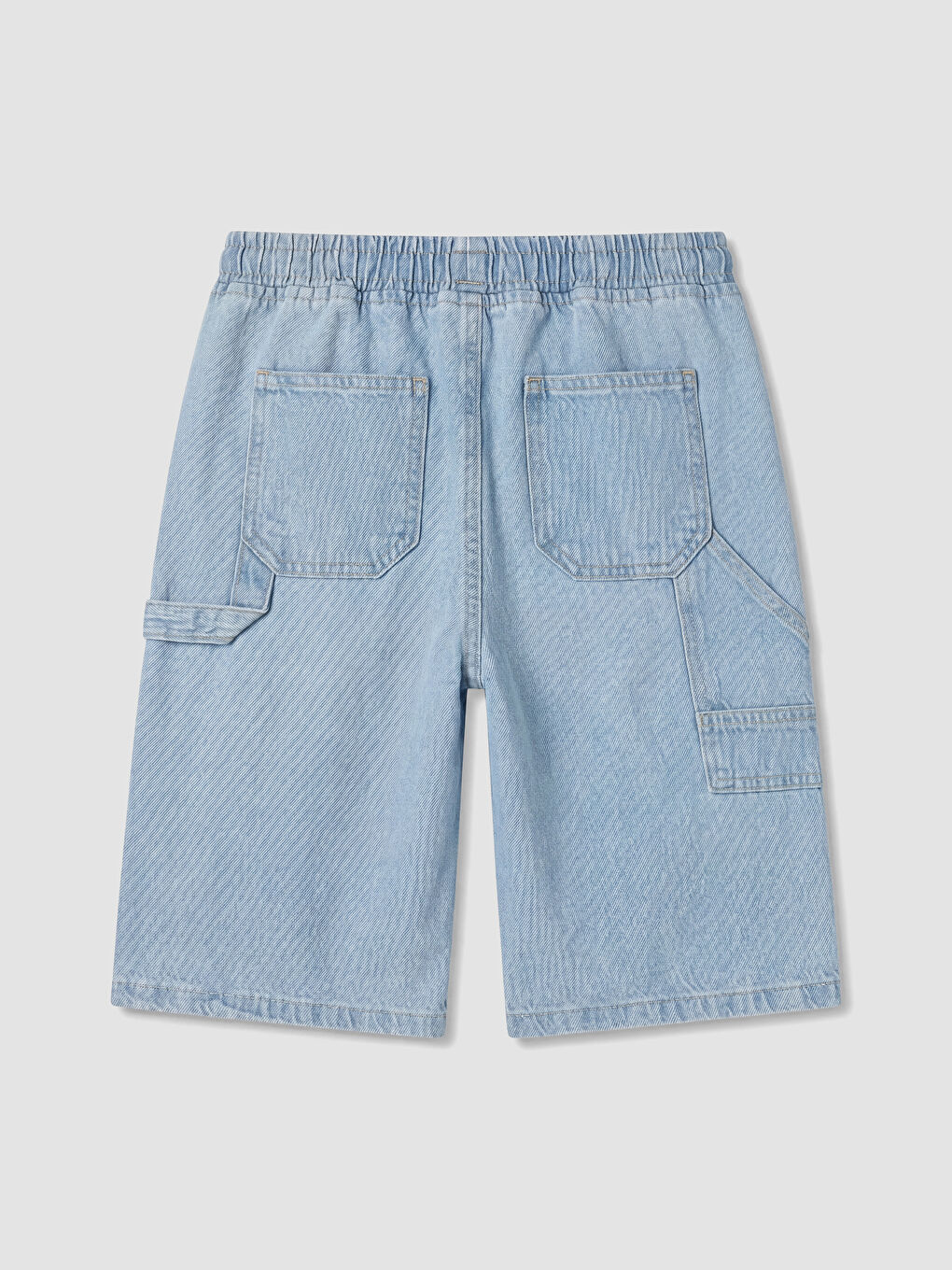 İndigo Beli Lastikli Erkek Çocuk Jean Şort-1