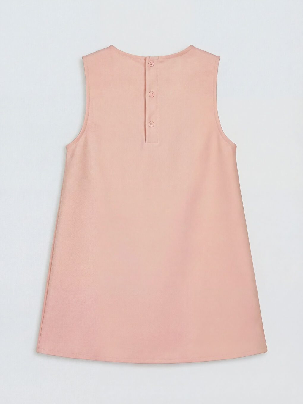 Pembe Bisiklet Yaka Fiyonk Detaylı Kız Çocuk Elbise-1