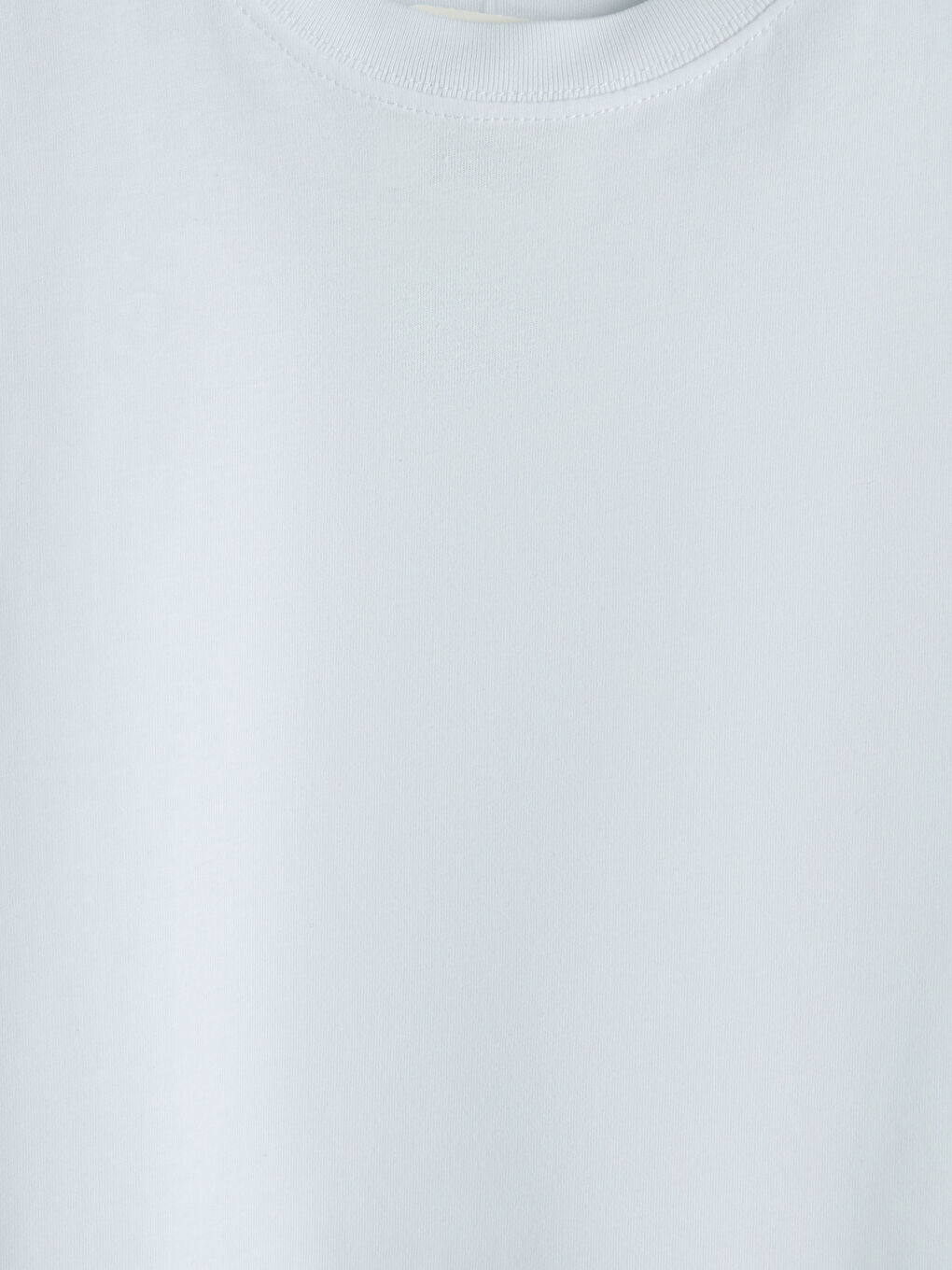 Beyaz Bisiklet Yaka Kadın Tişört-2