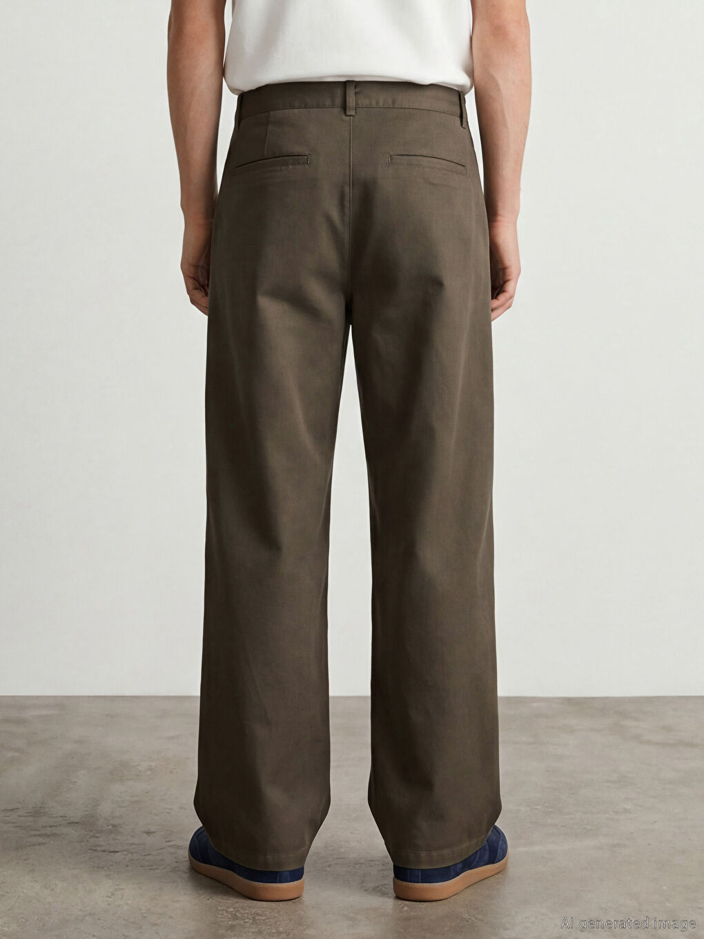 Haki Rahat Kalıp Erkek Pileli Pantolon-3