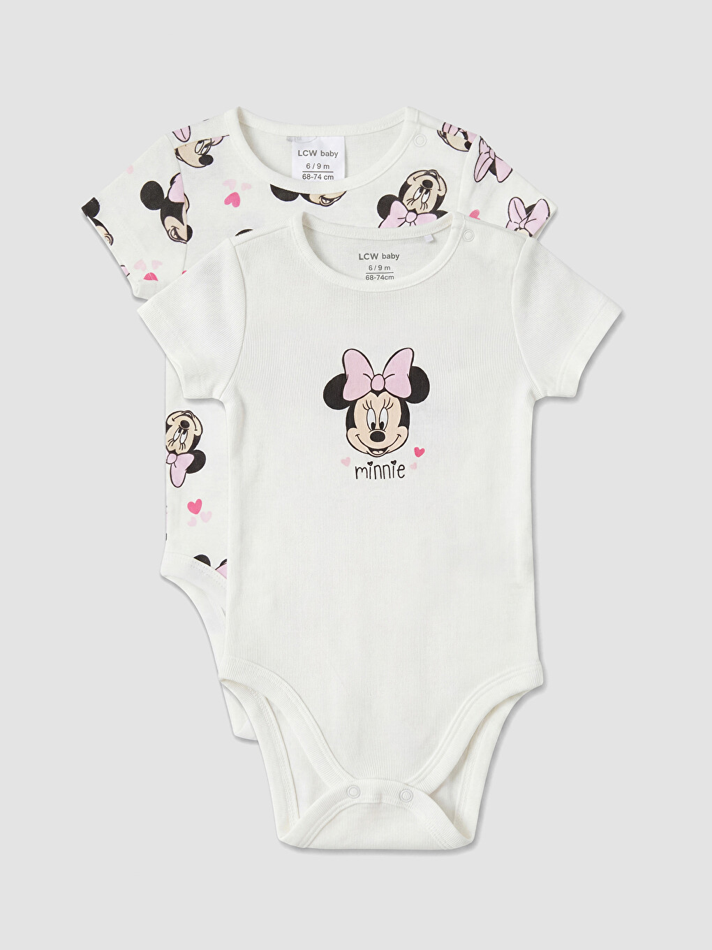 Minnie Mouse Baskılı Kız Bebek Çıtçıtlı Body 2'li