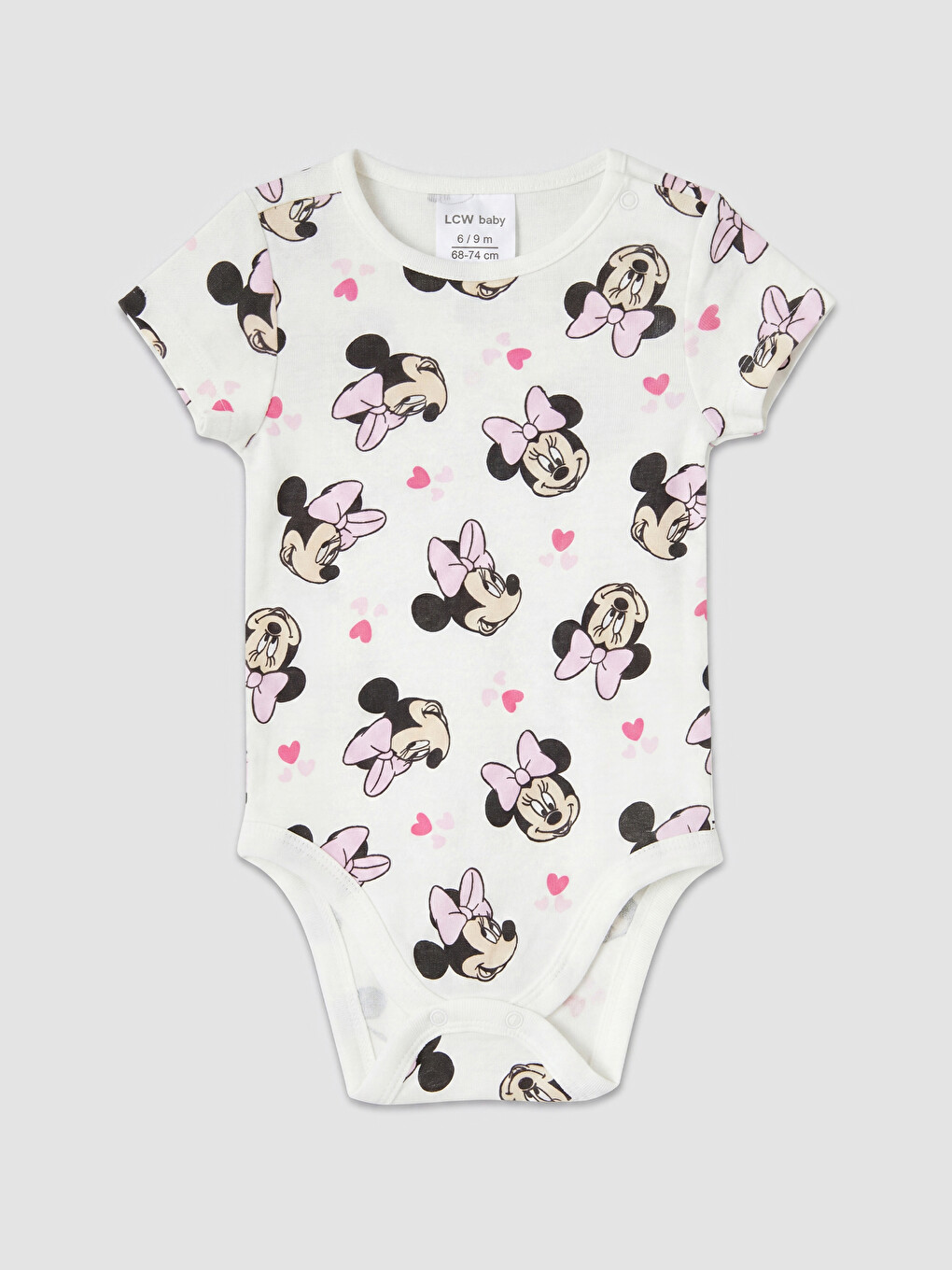 Minnie Mouse Baskılı Kız Bebek Çıtçıtlı Body 2'li-1