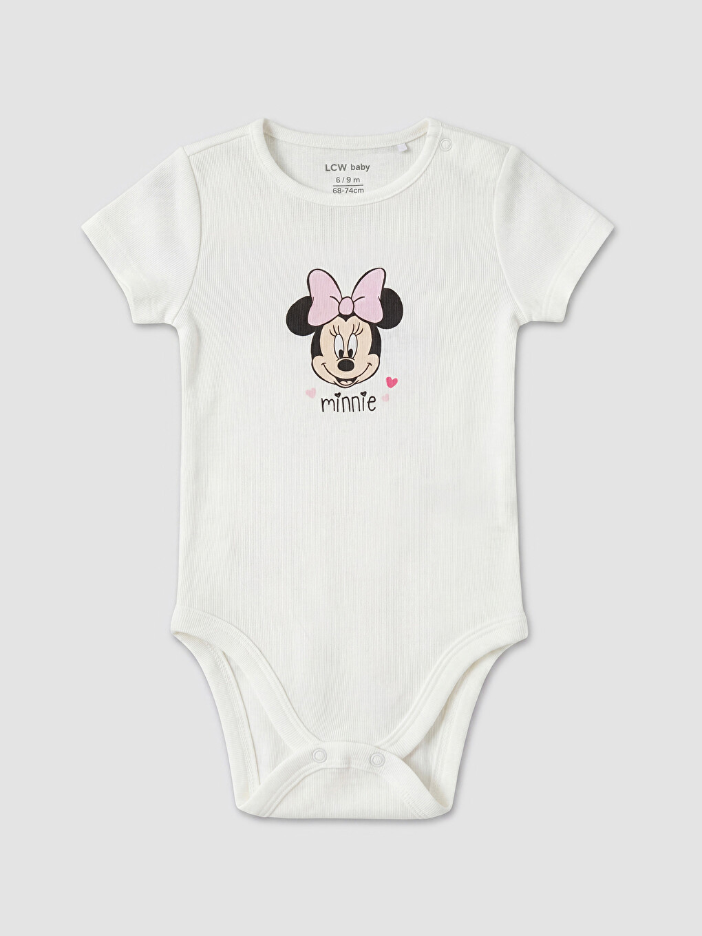 Minnie Mouse Baskılı Kız Bebek Çıtçıtlı Body 2'li-2