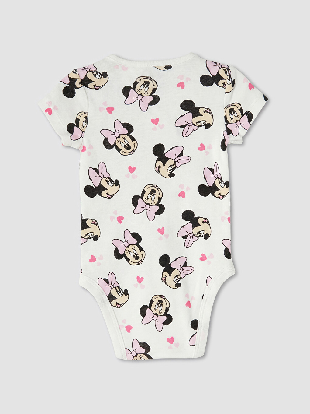Minnie Mouse Baskılı Kız Bebek Çıtçıtlı Body 2'li-3